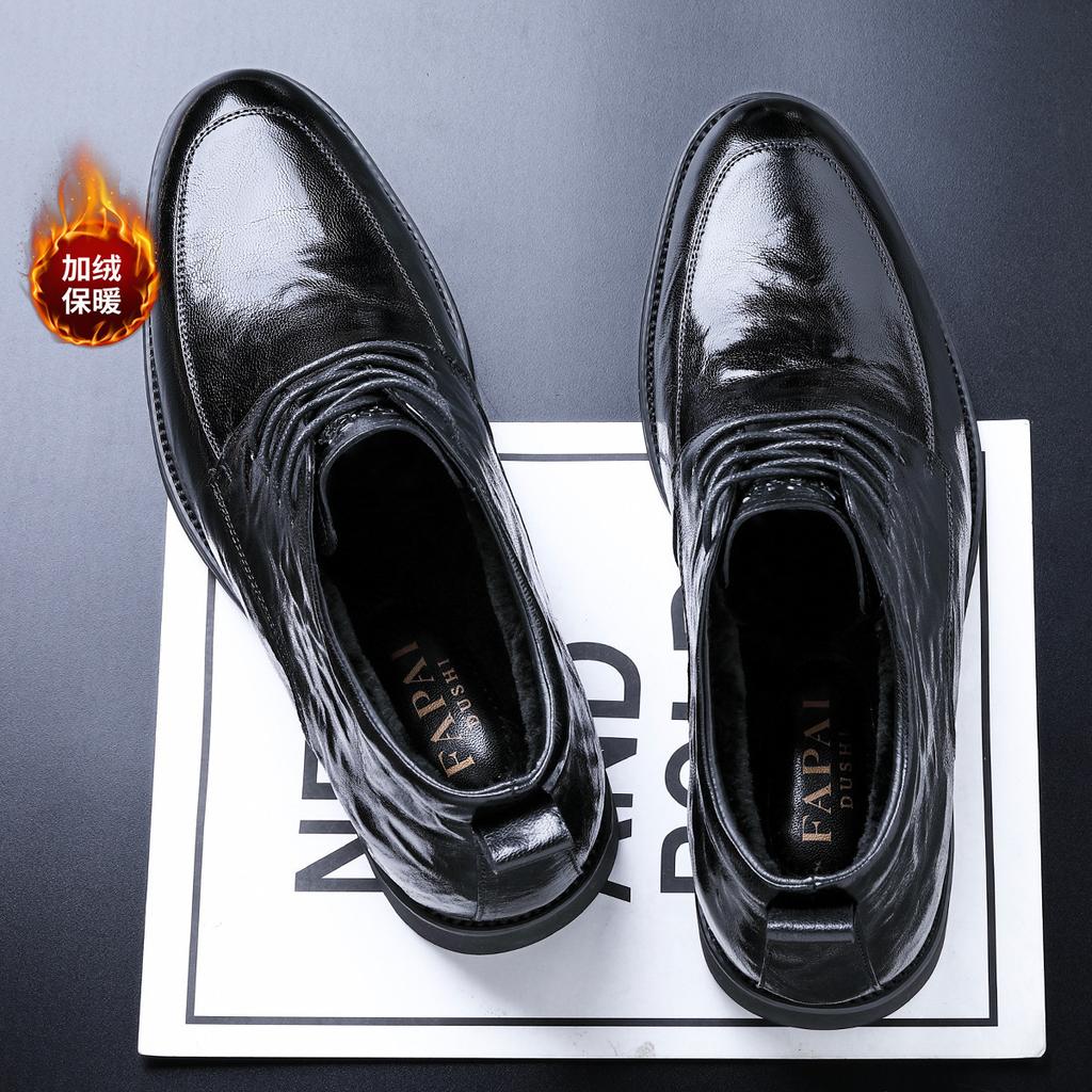 Осень-зима 2025 бархатные ботинки Мартин мужские кожаные высококлассные мужские ботинки Британский стиль модный тренд универсальные рабочие ботинки