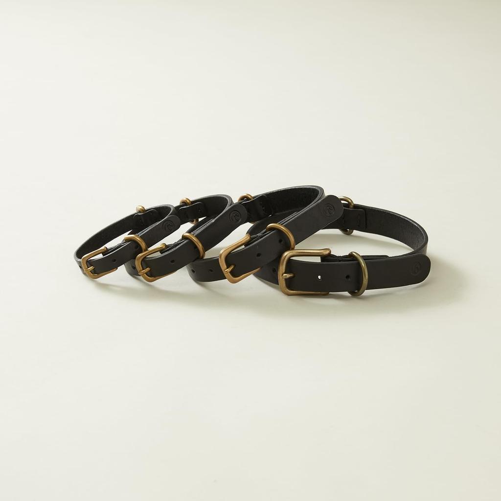 We Original All Leather Collar Black GOOD MANNERS DOG SERIES - (L) /