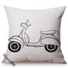 Hand Sketches Classic Cars Style Square Shape Decorative Throw Pillow Case Sofa Decorative Cushion Cover Almofadas Cojines
