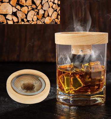 Деревянный набор для копчения коктейлей Old Fashioned, копчение виски, инструменты для напитков с фруктовой щепой, кухонный бар, принадлежности для коктейлей