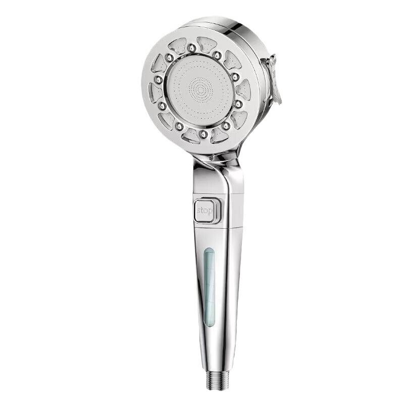 Лейка для душа высокого давления, водосберегающая, 4 режима, регулируемая, с кнопкой остановки воды, массажный распылитель, аксессуары для ванной комнаты
