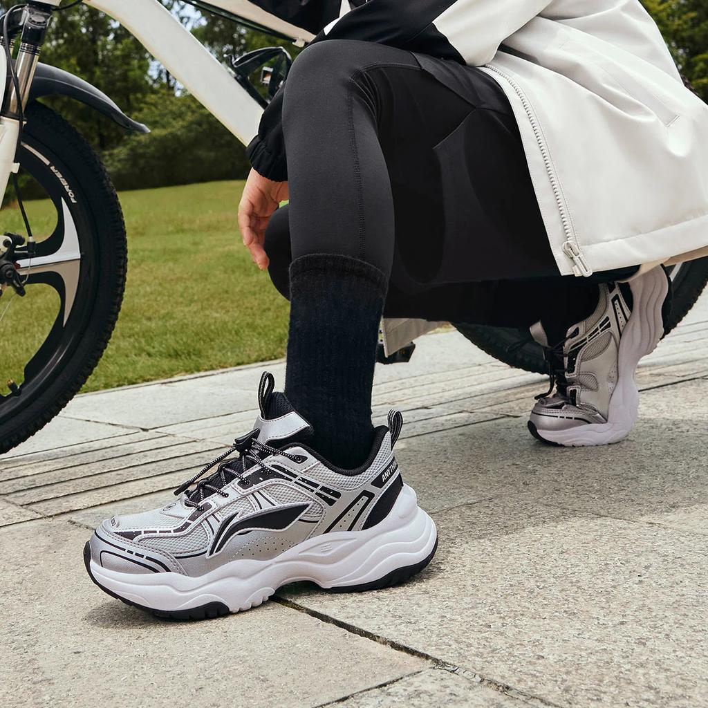 Li Ning Модные Удобные Прочные Низкие Повседневные Кроссовки Детские кроссовки Серебристые YKCU244-5