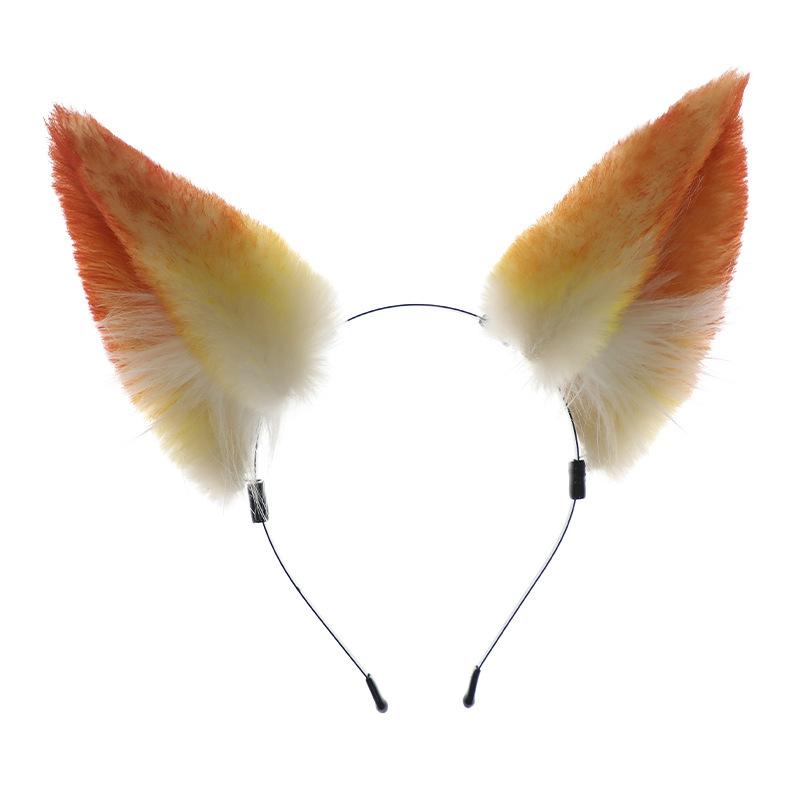 Handmade Simulation Fox Ear Headgear Comic Show Two-Dimensional Cosplay Props Hair Accessories Plush Fox Ear Headband