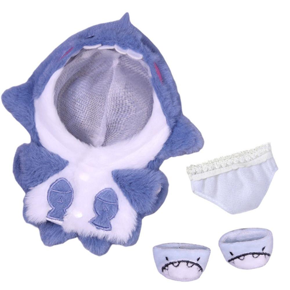 20 см пальто с изображением акулы, розовые, синие миниатюрные плюшевые толстовки, подарочная кукольная одежда, хлопковые мягкие куклы