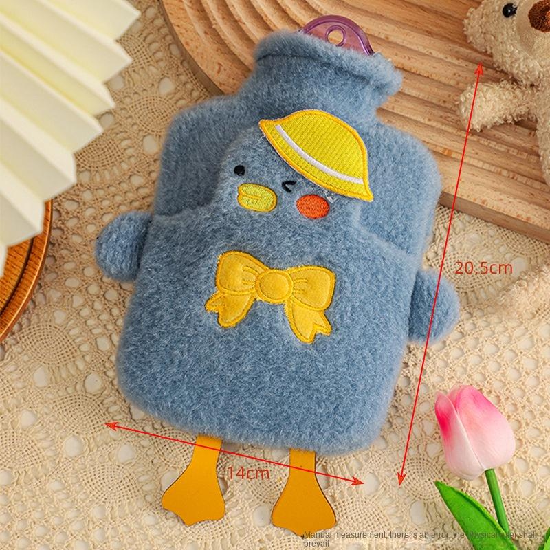3979 Cute Plush Water Filling Hot Water Bag Large Water Bag Student Dormitory Belly Warming Hot Compress Hand Warmer