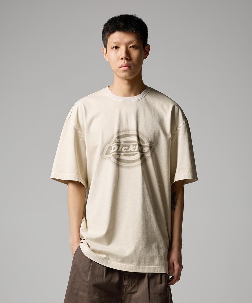 DICKIES Garment Dyed Mono Logo T-Shirt Khaki