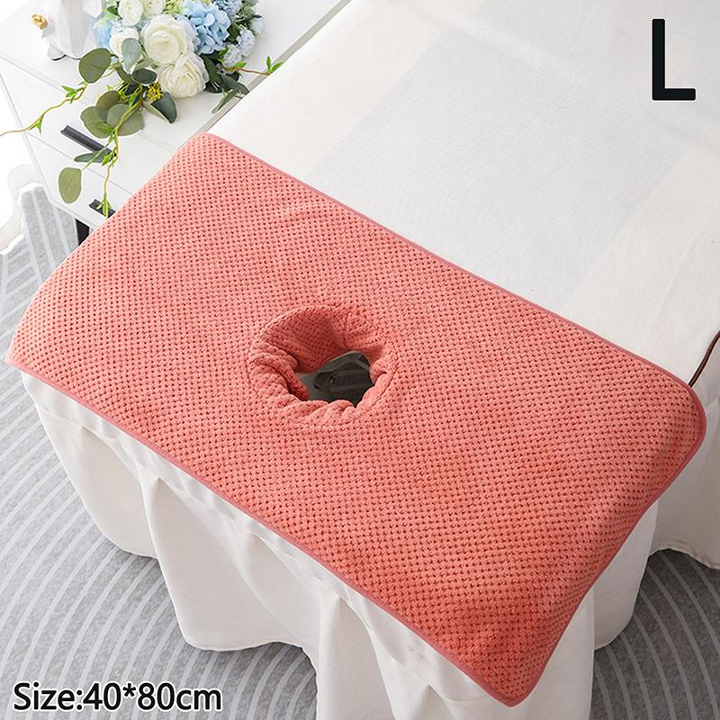 35*35Cm 40*80Cm Thickened Coral Velvet Beauty Spa Massage Face Towel With Hole Bed Bandana Massage Table Planking Cosmetic Towel