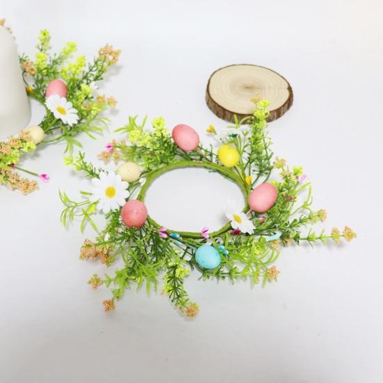 Yousheng 1/2/3/4 шт. пасхальные яйца свечи кольца держатели венки реалистичные яркие цвета искусственные фермерские яйца свечи мини венки