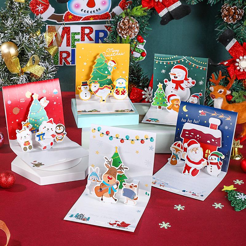 2025 Рождественская праздничная открытка с поздравлением и благодарностью с конвертом - Счастливого Рождества, благословение