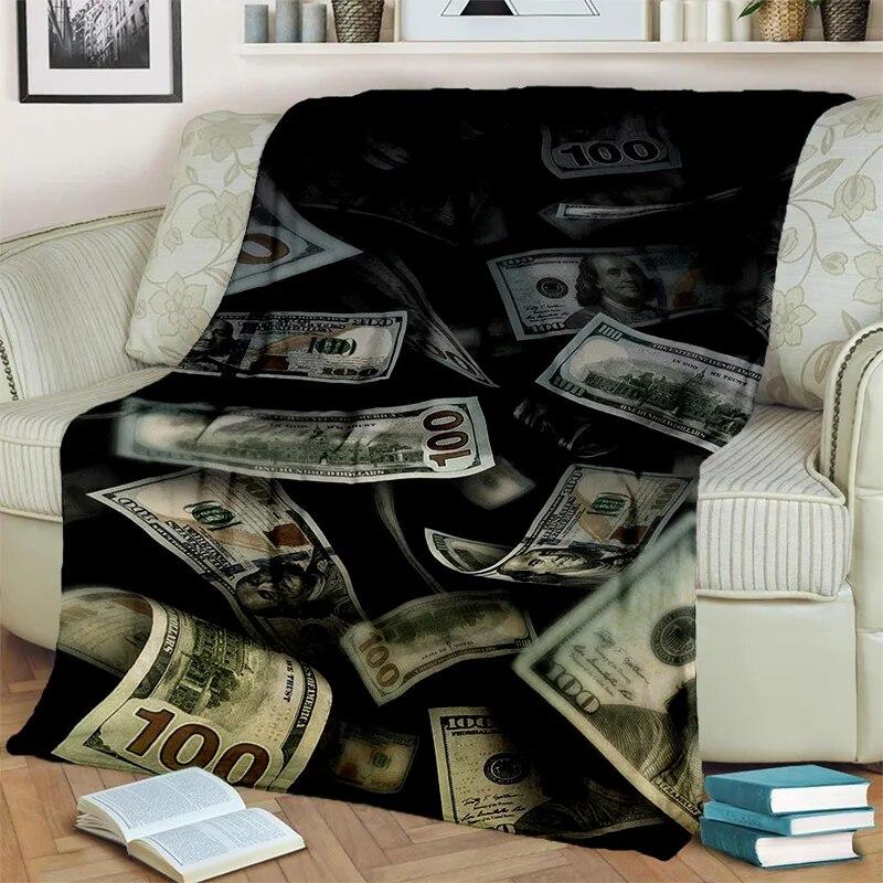 Богатое 3D одеяло с узором в долларах и евро, мягкое одеяло для дома, спальни, кровати, дивана, пикника, путешествия, офиса, одеяло, детское одеяло