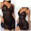 Сексуальное кружевное прозрачное женское нижнее белье для сна, платье-пижама без рукавов, боди, сетчатые ночные платья