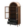 Chest of Drawers Storage Cabinet with Adjustable Shelves, Modern Retro Storage Cabinet made of Curved Glass, Adjustable Shelves, Luxurious Sideboard