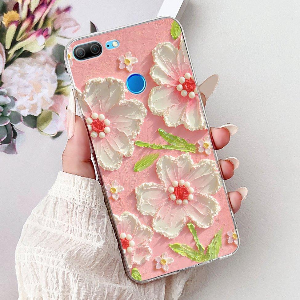 Clear For Honor 9 Lite Case Cute Cat Luxury Fashion Flowers Cool Boys Soft Bumper Cover For Honor 9Lite LLD-L21 Phone Case 5.65"