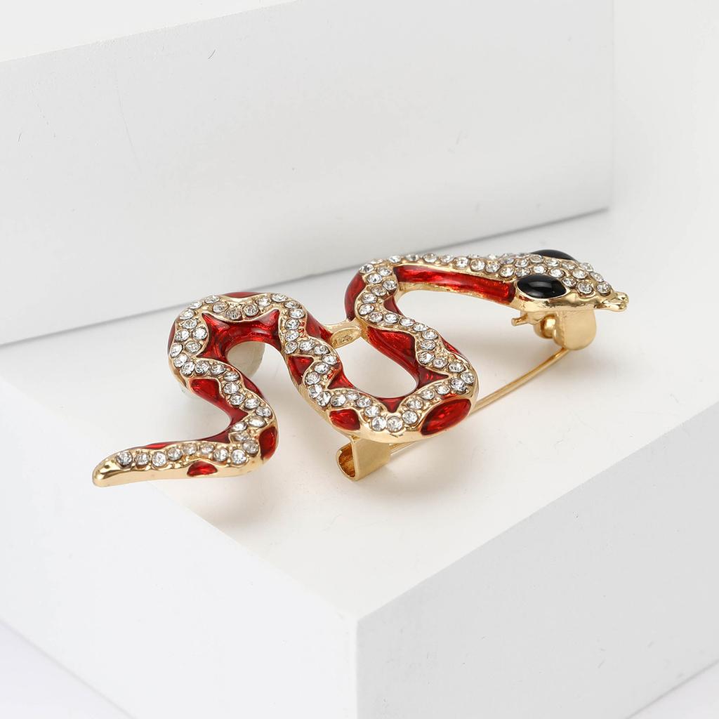 Винтажная брошь в виде змеи со стразами, изящная мужская и женская брошь для пальто, украшение в виде корсажа, булавка в виде животного