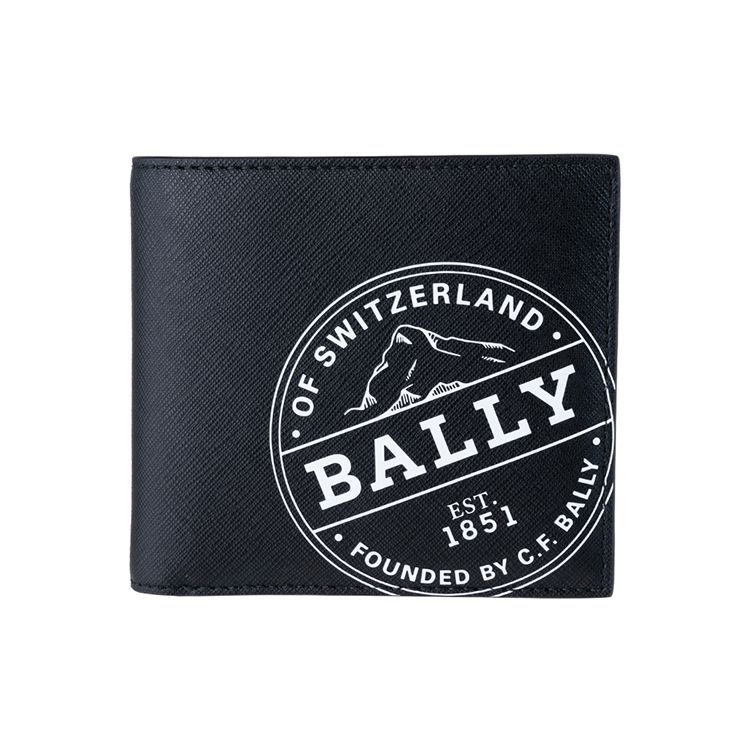 Bally Классический Кошелек из Канваса с Логотипом Держатель для Визиток Кошелек для Мелочи Мужской Кошелек Черный 6237366