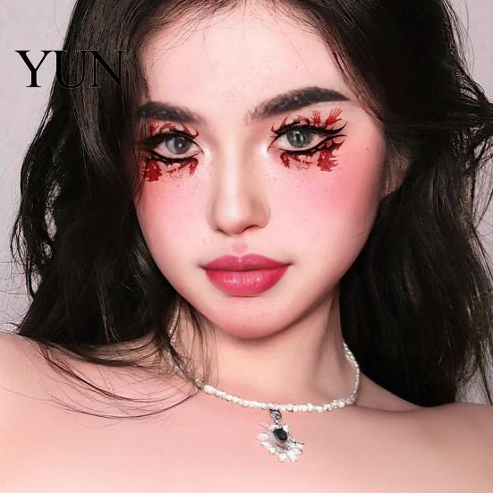 Music Festival Face Decals Halloween Temporary Tattoos for Women, Waterproof Pumpkin Spiderweb Eye Art Stickers Masquerade Carnival Cosplay
