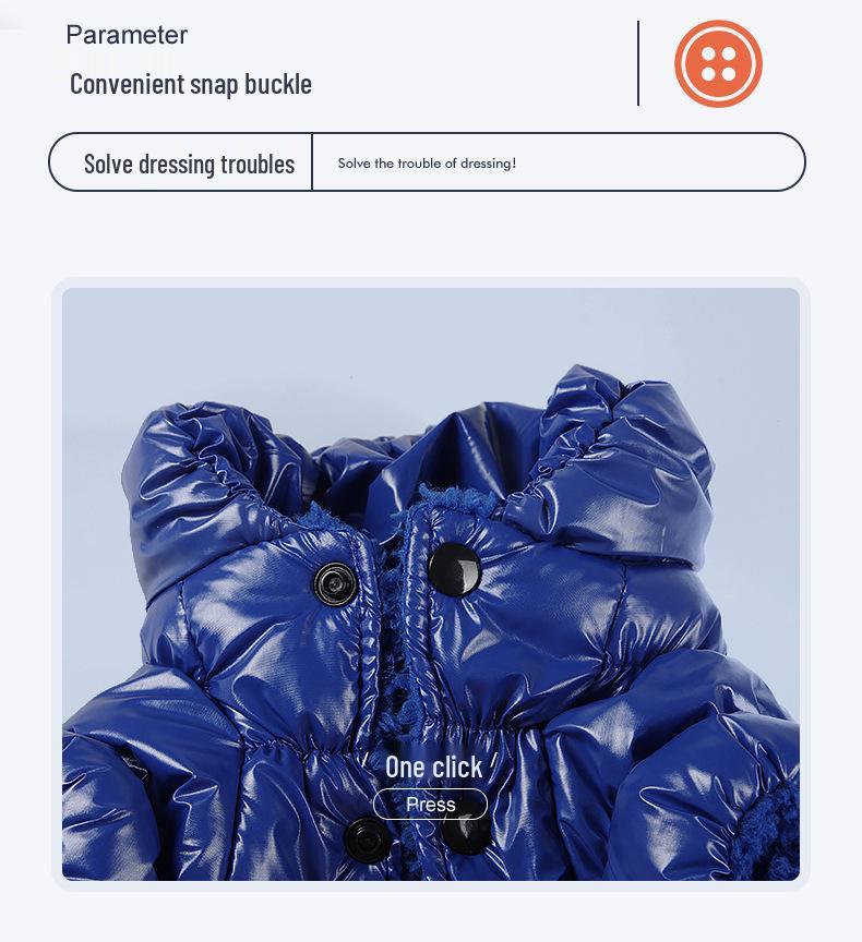 Теплая хлопковая одежда для собак и кошек на осень/зиму - Дизайн на четыре лапы с пряжкой для маленьких пород, таких как тедди, бишон и померанский шпиц