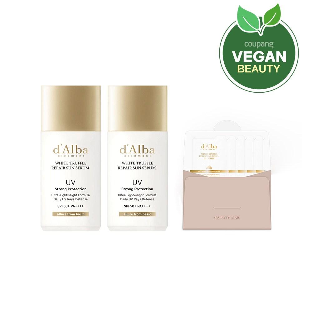 d'Alba White Truffle Repair Sun Serum SPF50+ PA++++ 35 мл x 2 шт + Serum Cleanser 15 мл набор