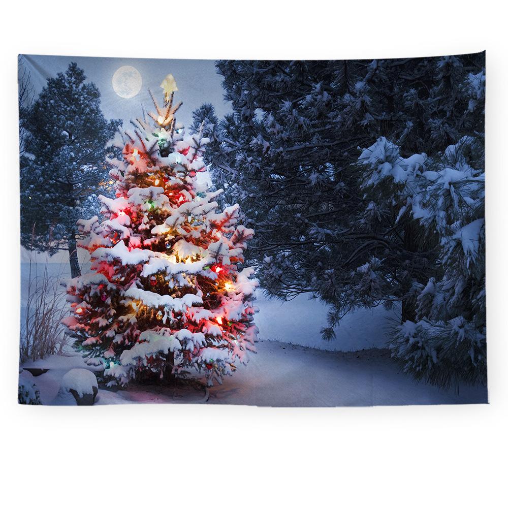 Рождественский лес снежная сцена гобелен дерево настенное украшение гостиная спальня общежитие домашнее украшение