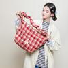 Клетчатая сумка, Атмосфера, Сумка-тоут, Большая вместимость, Ретро сумка через плечо