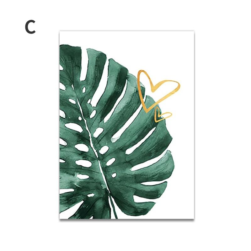 Скандинавские золотые ананасы, зеленые листья, декоративные картины на холсте, тропические растения, природные цитаты, настенный постер для гостиной, без рамки