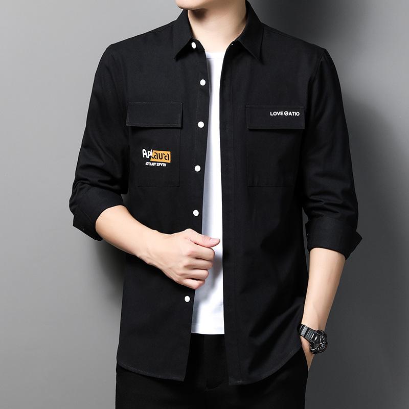 Японская ретро-рабочая рубашка, мужская рубашка с длинными рукавами, новая весенняя рубашка, свободная и универсальная повседневная модная куртка