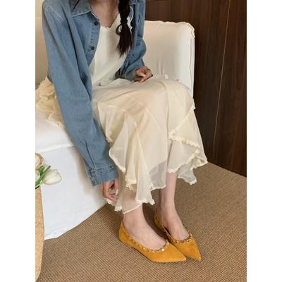 Новые туфли-лодочки с острым носком, плоской подошвой и мелким вырезом, женские, на мягкой подошве, замшевые, сексуальные, ветровые туфли с заклепками