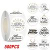 100-500pcs Merry Christmas Sticker , Round Adhesive Decoration Sticker for Cards Envelope Seal Xmas Gift Wraps Box Bags