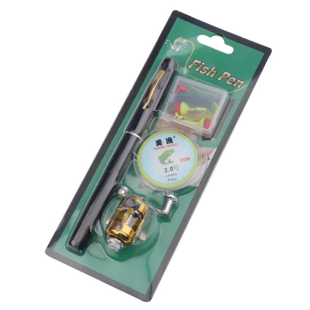 Carbon Reel Mini Fishing Pole Pen Shape Folded Fishing Rod Kit Pocket Fishing Rod  River