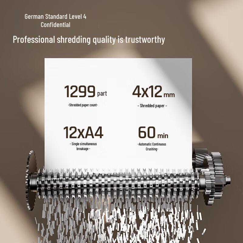 Deli G2 200-Sheet Auto-Feed P-4 Cross-Cut Shredder