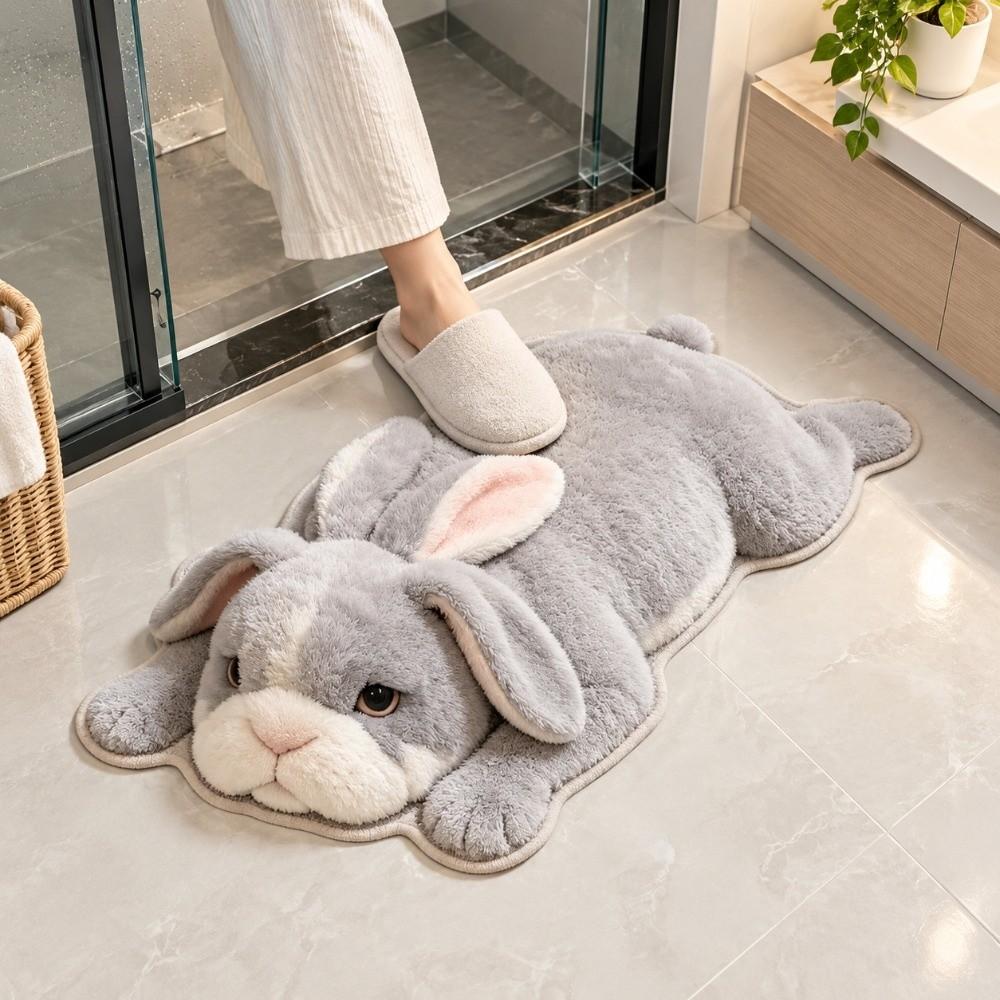 Absorbent Bedroom Floor Mat Faux Cashmere Bathroom Doormat Novelty Animal Shaped Rug Home Decor