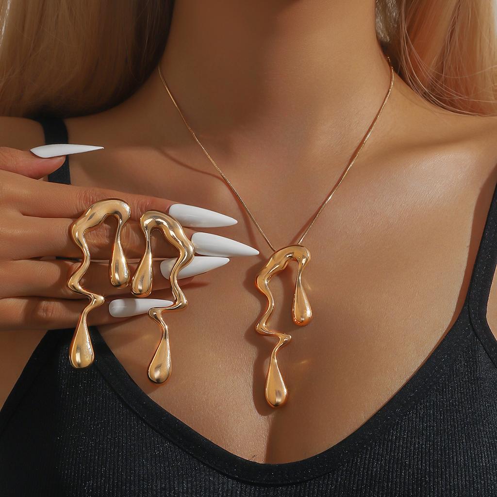 3 шт. Женские модные нерегулярные жидкие ожерелья, серьги, цирконовый набор, подходит для свадьбы, вечеринки, фестиваля, подарки