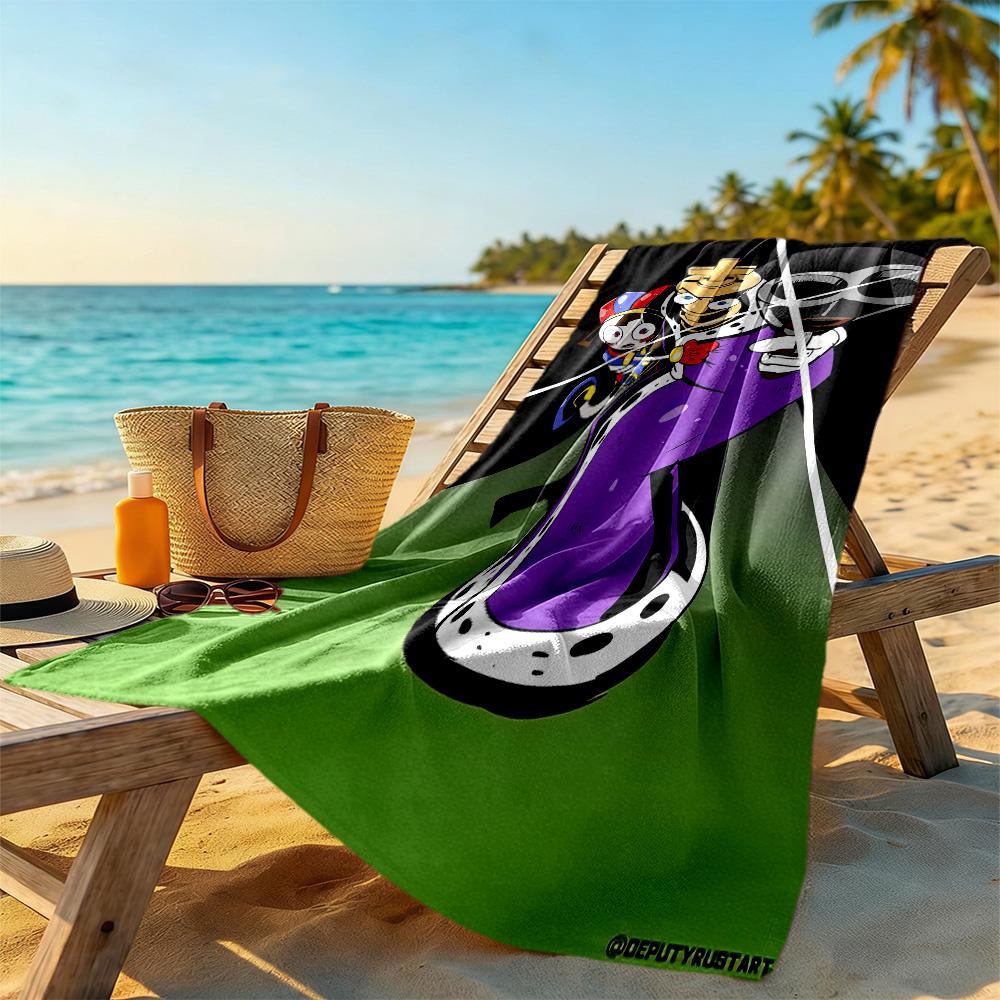 The Amazing Digital Circus Game Style Beach Towel Quick-Dry Soft Microfiber Comfortable Lightweight