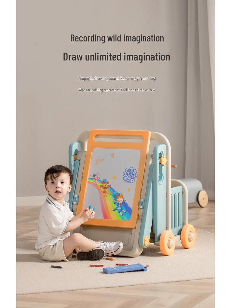 Manlong Convertible Building Block Table & Foldable Drawing Board - Educational Game Table for Boys & Girls, Ideal First Birthday Gift