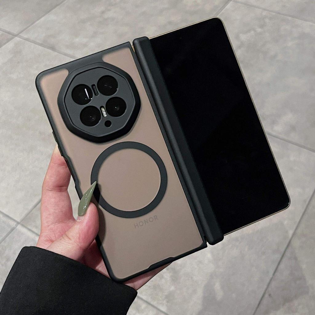 Применимо к чехлу для мобильного телефона Honor MagicV1, титаново-серая кожа, матовый, MagicV1, складной экран, двойная центральная ось, защита, эссенция