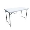 Folding Reception Table - 4 People - 122 Cm - Steel Structure and HDPE Polyethylene Top - White
