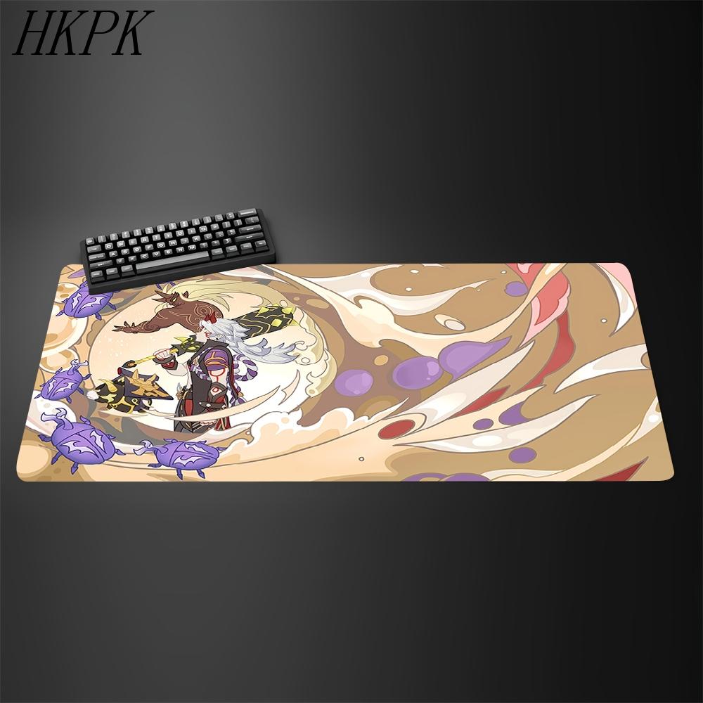 Аниме Игра Фурина Ху Тао Яэ Мико Райдэн Кэ Цин XXL Genshin Impact Большой Коврик для Мыши Резиновый Коврик для Мыши Клавиатура Стол Нескользящий Коврик Xxl