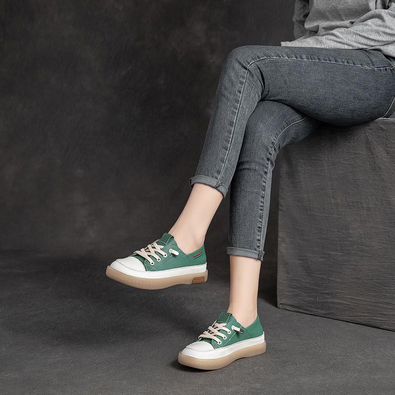 Johnature Женская обувь на плоской подошве из натуральной кожи, лаконичная удобная женская обувь ручной работы для отдыха на мягкой подошве