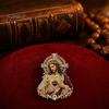 Брошь Крест Иисуса, Брошь Святое Сердце, Христианская Булавка для Конфирмации с Эмалированным Покрытием, Сувенир на Причастие, Религиозное Украшение, Подарок для Женщин