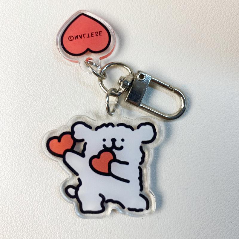 Милый мультяшный акриловый брелок в виде щенка собаки, забавный мультяшный милый школьный кулон, аксессуары, маленький подарок