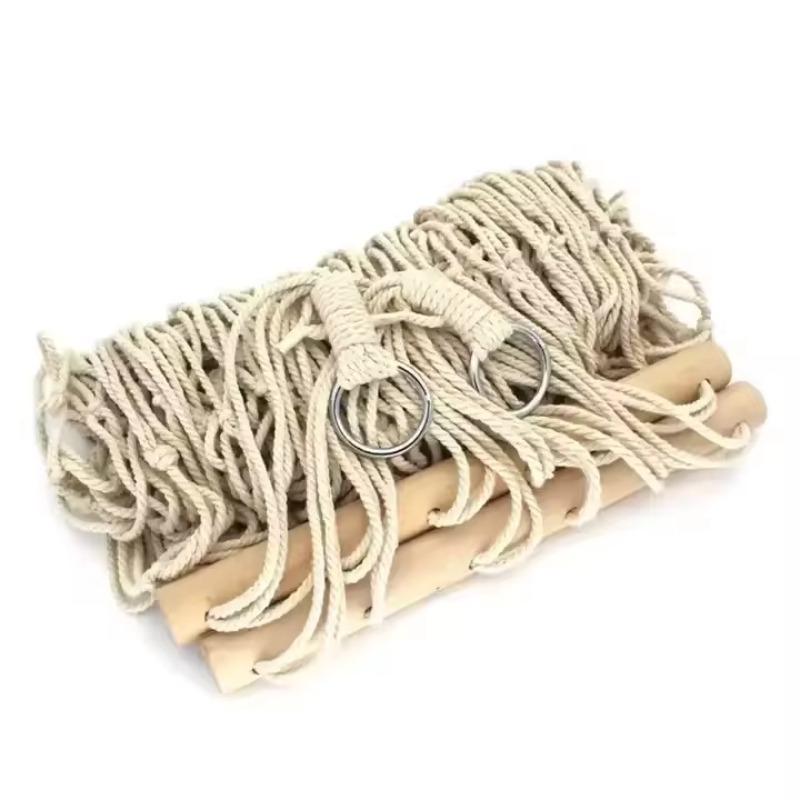 Походный гамак для двора, сетчатый гамак против опрокидывания, гамак из хлопковой веревки