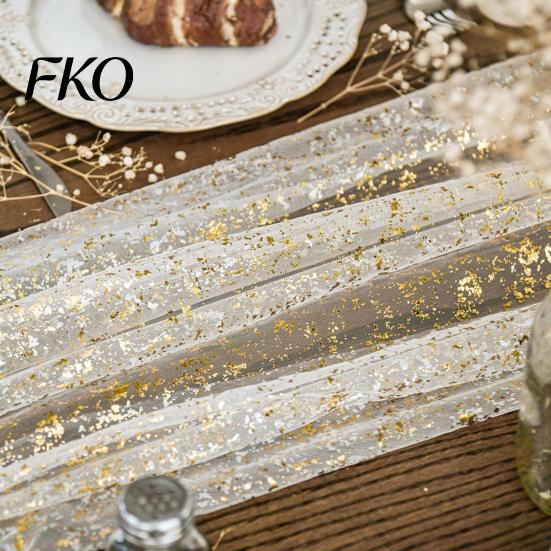 Table Runner Glittery Runner, Sheer Flowing Tulle Elegant Charming Dining Accessory for Home Wedding Baby Shower Bridal