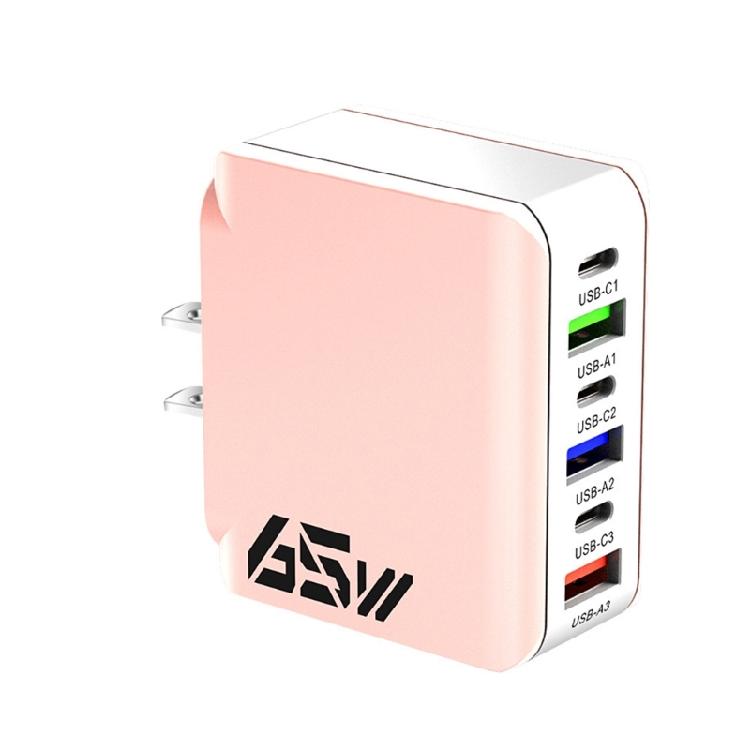 6-портовый USB-зарядный блок 65 Вт с динамическим распределением мощности, зарядная станция, текстура ABS, подходит для различных устройств
