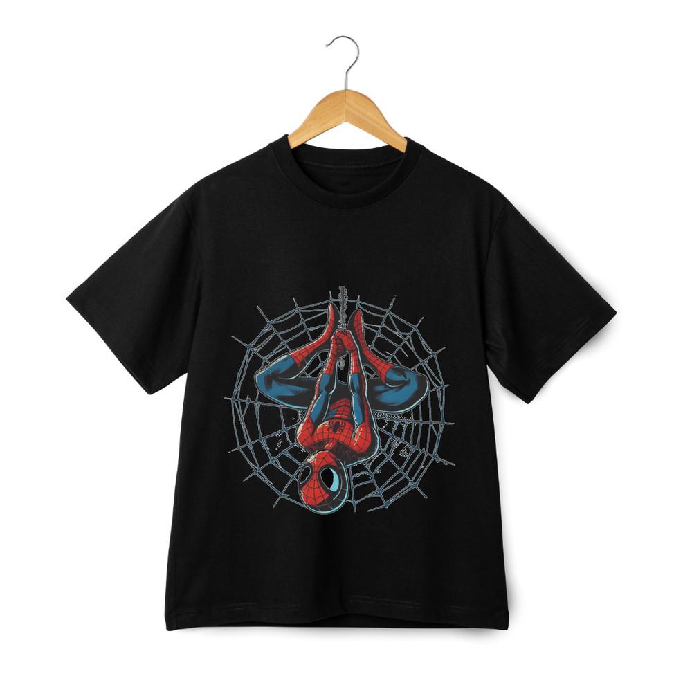 Mens Superhero Graphic T-Shirt - Cool Comic Web Hang Short Sleeve Unisex Tee