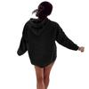 Women's Long Sleeve Oversized  Oversized Drop Shoulder Sleeves Women's Hooded Plush Sweatshirt