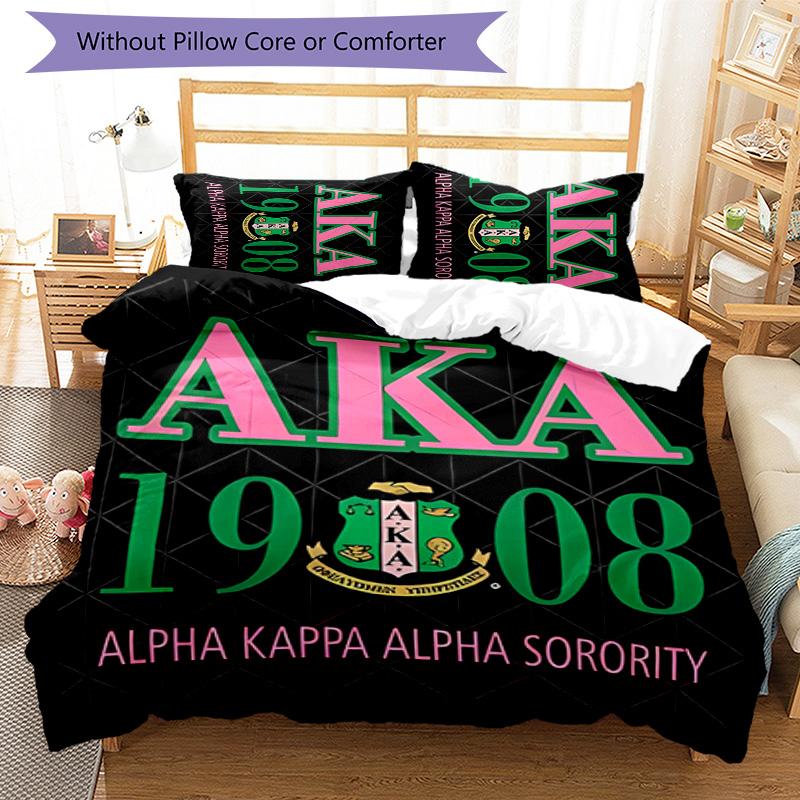 3pcs AKA Logo5 pattern bedding set duvet cover set includes duvet cover &pillowcases, perfect all season bedroom decoration & gift