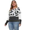 Women S Loose Fit One Shoulder Leopard Print Pullover Knit Sweater