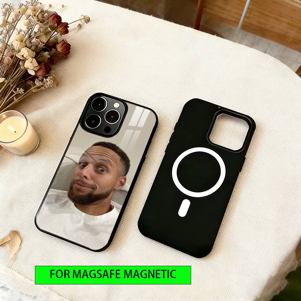Чехол для телефона Superstar Stephen Curry для iPhone 17, 16, 15, 14, 13, 12, 11 Plus, Pro, магнитный, с беспроводной зарядкой Magsafe