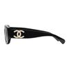Chanel Логотип Рука Овальные Солнцезащитные Очки Унисекс Солнцезащитные Очки Черные CH5493A-C622S5