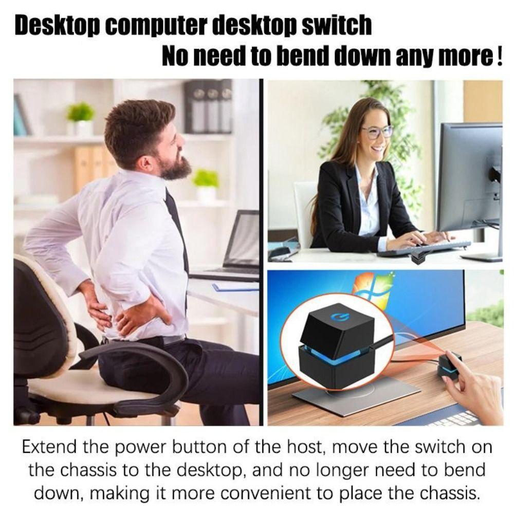 LED Lights Computer Case External Button Versatile Computer Key Launcher for Home Office